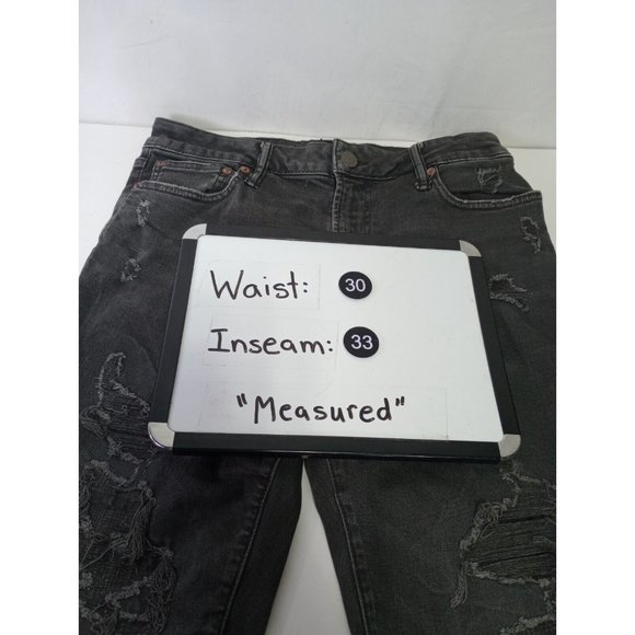 American Eagle Skinny Jeans Men's Size 30x34 Next Level Flex Gray Distressed - Picture 3 of 8